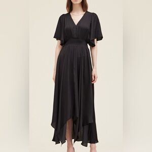 Black Satin Maxi Dress